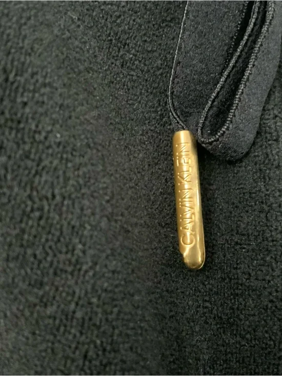 Calvin Klein Velour Pants Women's 1X Black Pull On Elastic Waist Comfy Wide Leg - Picture 13 of 16